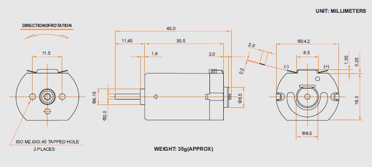 Carbon Brush Motor CYFS-280SA-20150Carbon Brush Motor CYFS-280SA-20150