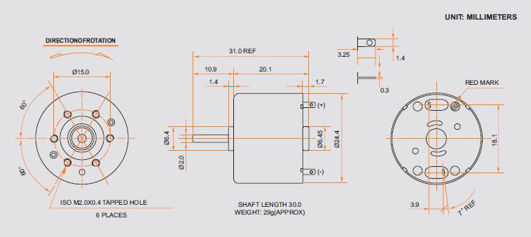 Metal Brush Motor CYRF-310TA-11400