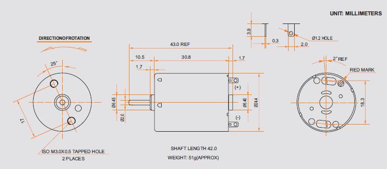 Metal Brush Motor CYRF-370C-12560-R2