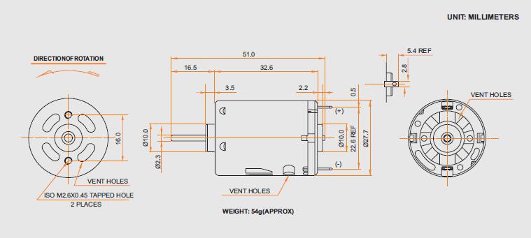 Carbon Brush Motor CYRS-360SA-3555-R2