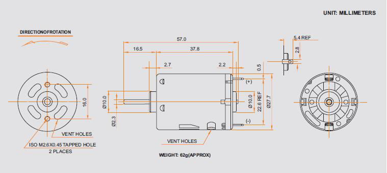Carbon Brush Motor CYRS-385SA-2073-R2