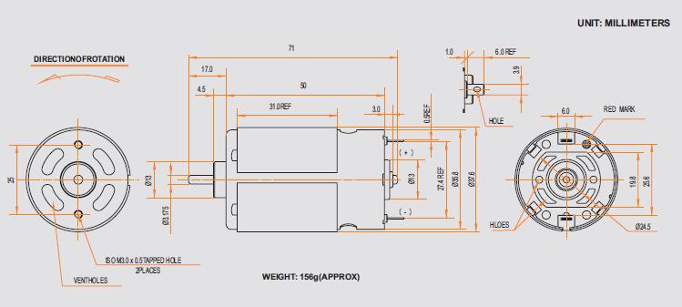 Carbon Brush Motor CYRS-545SM-5018