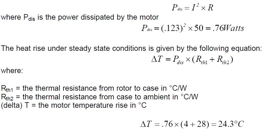 The power dissipated by the motor is given by